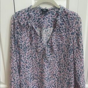 Paige Silk  Pink and Blue Printed Top